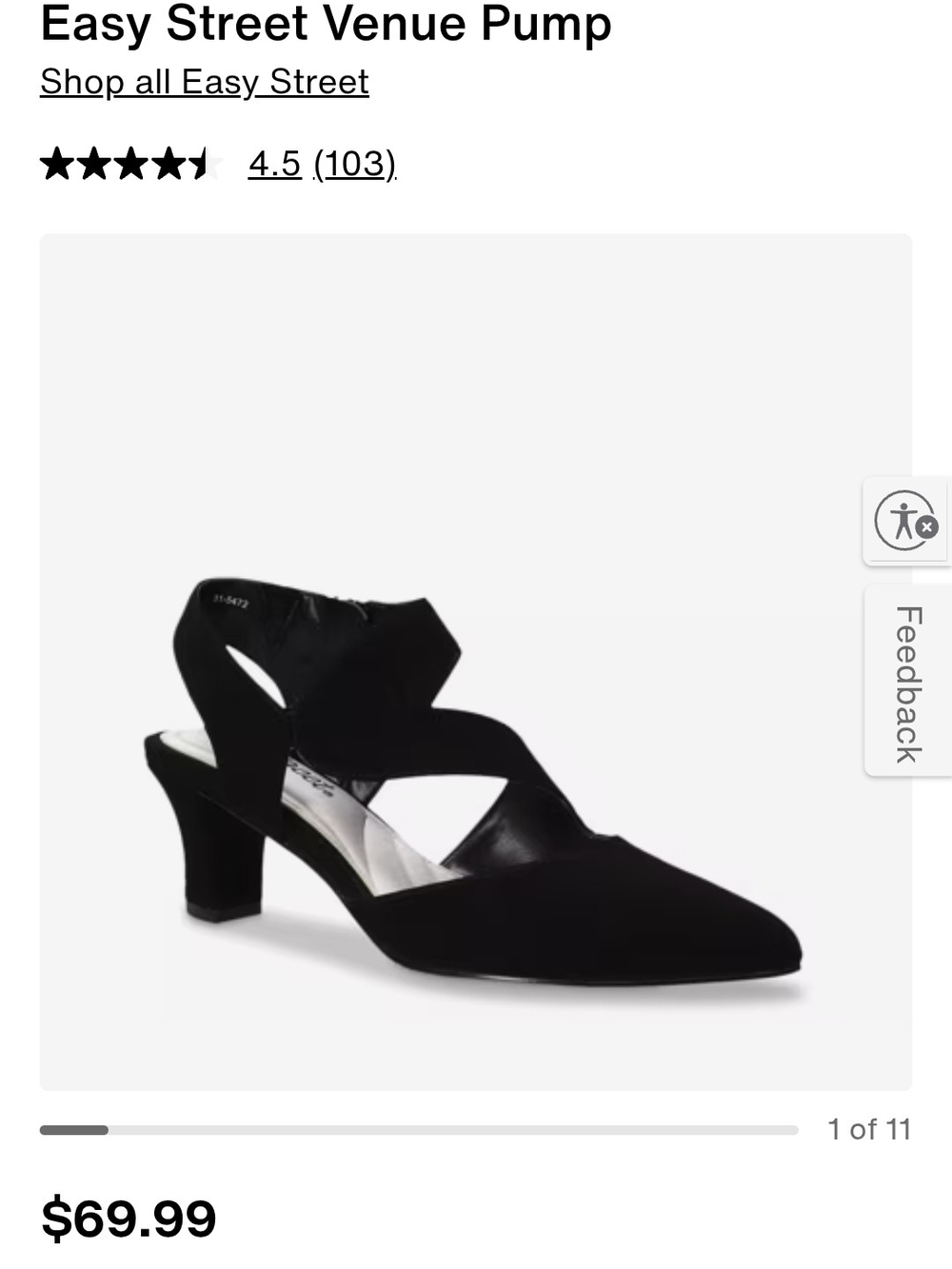 Easy Street Venue Pump in Black